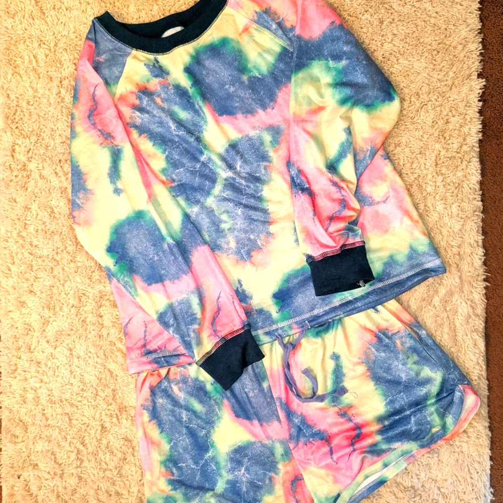 2 piece tie dye short set